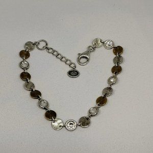 Silpada silver, brass and crystal bracelet